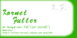 kornel fuller business card